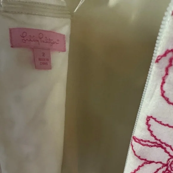 Lilly Pulitzer Vintage Embroidered Pink Floral Dress Pockets! - Picture 6 of 7